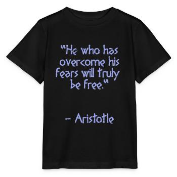 Aristoteles Zitat - He who has | Weisheit - Stanley/Stella Kinder T-Shirt MINI CREATOR  - Schwarz - Vorne - Mikhail (115cm)