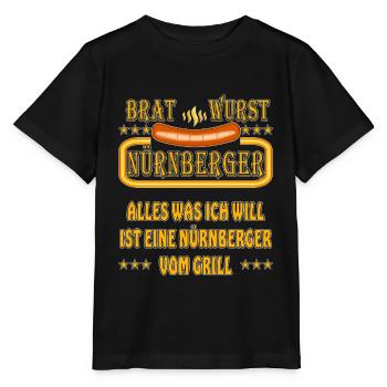 BRATWURST NÜRNBERGER - Stanley/Stella Kinder T-Shirt MINI CREATOR  - Schwarz - Vorne - Mikhail (115cm)