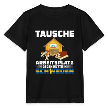 tausche arbeitsplatz gegen hütte in schweden - Stanley/Stella Kinder T-Shirt MINI CREATOR  - Schwarz - Vorne - Mikhail (115cm)