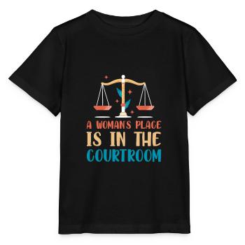 A Woman's Place Is In The Courtroom 3 - Stanley/Stella MINI CREATOR Kids’ T-Shirt - black - Front - Mikhail (115cm)
