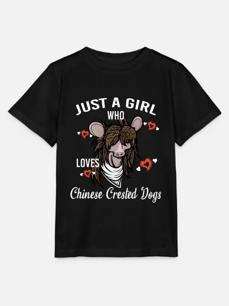 Just A Girl Who Loves Chinese Crested Dogs - Stanley/Stella T-shirt MINI CREATOR til børn - sort