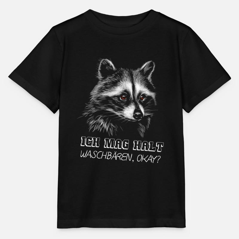 Ich mag halt Waschbären Geschenk Waschbär Bild - Stanley/Stella Kinder T-Shirt MINI CREATOR  - Schwarz