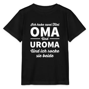 Uroma Werden Schwangerschaft 2021 Geschenk Spruch - Stanley/Stella Kinder T-Shirt MINI CREATOR  - Schwarz - Vorne - Mikhail (115cm)