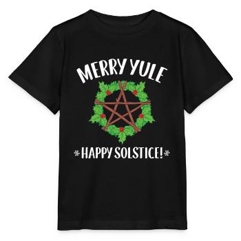 Wiccan Merry Yule Winter Solstice print - T-shirt bio MINI CREATOR Stanley/Stella Enfant - noir - Devant - Mikhail (115cm)
