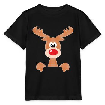 Rentier Weihnachten Reindeer Geschenkideen - Stanley/Stella Kinder T-Shirt MINI CREATOR  - Schwarz - Vorne - Mikhail (115cm)