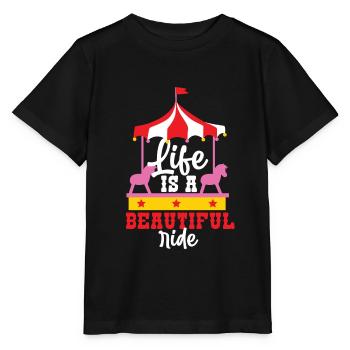 Fête foraine des chevaux de carrousel - T-shirt bio MINI CREATOR Stanley/Stella Enfant - noir - Devant - Mikhail (115cm)