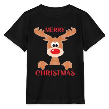 Rentier Weihnachtlich - Stanley/Stella Kinder T-Shirt MINI CREATOR  - Schwarz - Vorne - Mikhail (115cm)