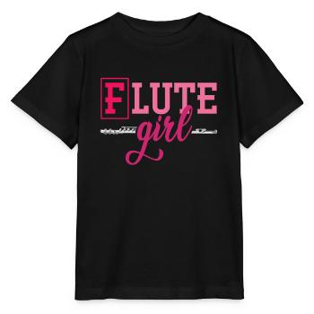 Flute flute player - Stanley/Stella MINI CREATOR Kids’ T-Shirt - black - Front - Mikhail (115cm)