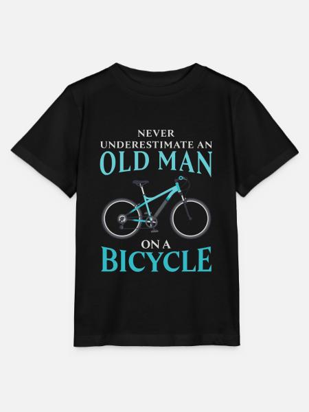 Old Man Bicycle Funny Cycling Cycle Gift - Stanley/Stella T-shirt MINI CREATOR til børn - sort