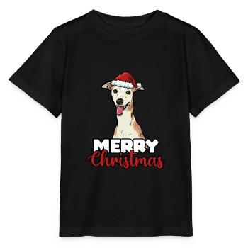 Merry Christmas Whippet Hundeliebhaber Geschenk - Stanley/Stella Kinder T-Shirt MINI CREATOR  - Schwarz - Vorne - Mikhail (115cm)