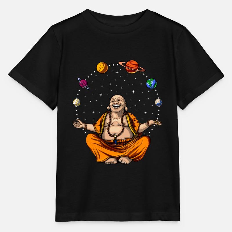 Buddha Jonglieren Raumplaneten - Stanley/Stella Kinder T-Shirt MINI CREATOR  - Schwarz