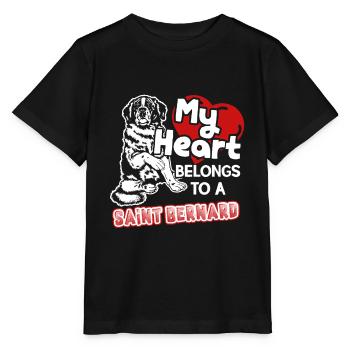 My Heart Belongs To A Saint Bernard - Stanley/Stella MINI CREATOR Kids’ T-Shirt - black - Front - Mikhail (115cm)