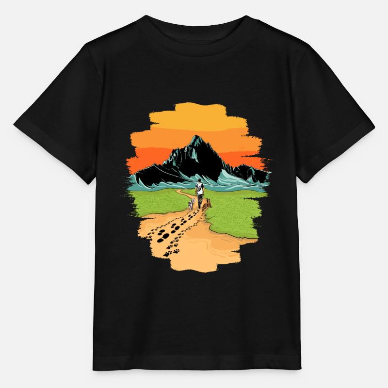 Berge Hund Wandern Gassi Kinder Hunde Geschenk - Stanley/Stella Kinder T-Shirt MINI CREATOR - Schwarz