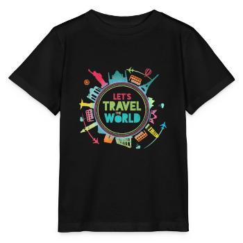 Voyagez dans le monde I Bucket List I Vacation & Travel - T-shirt bio MINI CREATOR Stanley/Stella Enfant - noir - Devant - Mikhail (115cm)
