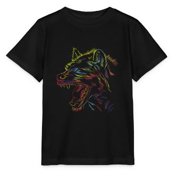 Gribouillis hyène - T-shirt bio MINI CREATOR Stanley/Stella Enfant - noir - Devant - Mikhail (115cm)