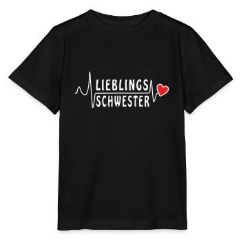 HERZSCHLAG LIEBLINGSSCHWESTER - Stanley/Stella Kinder T-Shirt MINI CREATOR  - Schwarz - Vorne - Mikhail (115cm)
