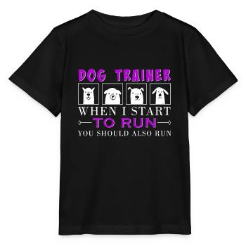 Hundetrainerin bei Hundeerziehung auf Hundeplatz - Stanley/Stella Kinder T-Shirt MINI CREATOR  - Schwarz - Vorne - Mikhail (115cm)