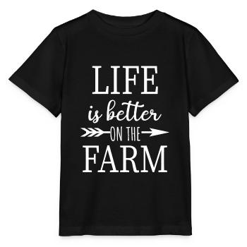 Life is Better on the Farm - Stanley/Stella MINI CREATOR Kids’ T-Shirt - black - Front - Mikhail (115cm)