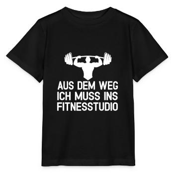 Aus Dem Weg Ich Muss Ins Fitnessstudio - Stanley/Stella Kinder T-Shirt MINI CREATOR  - Schwarz - Vorne - Mikhail (115cm)