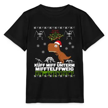 KÜSS MICH UNTERM MISTELZWEIG DINO - Stanley/Stella Kinder T-Shirt MINI CREATOR  - Schwarz - Vorne - Mikhail (115cm)