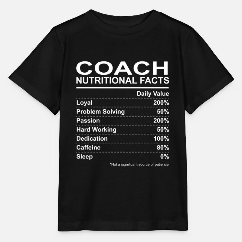 Faits nutritionnels du coach - T-shirt bio MINI CREATOR Stanley/Stella Enfant - noir