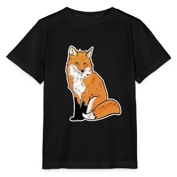 Fox Illustration - Stanley/Stella Kinder T-Shirt MINI CREATOR  - Schwarz - Vorne - Mikhail (115cm)