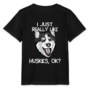 J'aime vraiment les Huskies, d'accord? - T-shirt bio MINI CREATOR Stanley/Stella Enfant - noir - Devant - Mikhail (115cm)