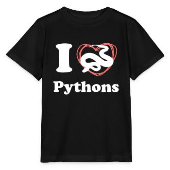 J'aime les pythons - T-shirt bio MINI CREATOR Stanley/Stella Enfant - noir - Devant - Mikhail (115cm)