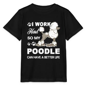 Caniche aime mon caniche - T-shirt bio MINI CREATOR Stanley/Stella Enfant - noir - Devant - Mikhail (115cm)