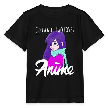 Just A Girl Who Loves Anime Gifts for Teen Girls - Stanley/Stella MINI CREATOR Kids’ T-Shirt - black - Front - Mikhail (115cm)