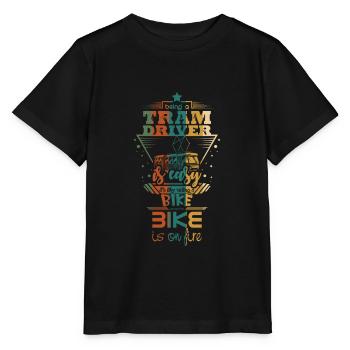 Tram driver saying - Stanley/Stella MINI CREATOR Kids’ T-Shirt - black - Front - Mikhail (115cm)