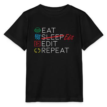 Citation d'un éditeur vidéo - T-shirt bio MINI CREATOR Stanley/Stella Enfant - noir - Devant - Mikhail (115cm)