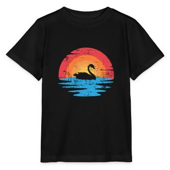 Cygnes animaliers - T-shirt bio MINI CREATOR Stanley/Stella Enfant - noir - Devant - Mikhail (115cm)