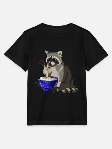 Racoon Ramen - Stanley/Stella MINI CREATOR Kids’ T-Shirt - black