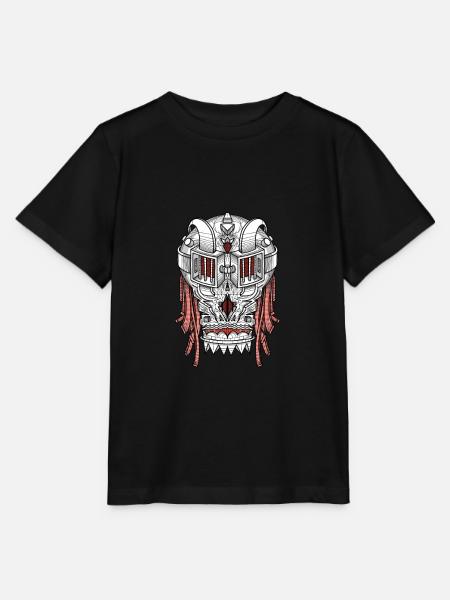 Totenkopf Futuristisch - Stanley/Stella Kinder T-Shirt MINI CREATOR - Schwarz