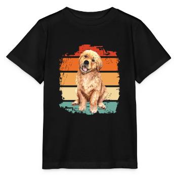 Golden retriever - T-shirt bio MINI CREATOR Stanley/Stella Enfant - noir - Devant - Mikhail (115cm)