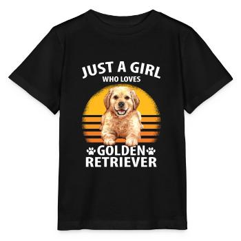 Golden retriever - T-shirt bio MINI CREATOR Stanley/Stella Enfant - noir - Devant - Mikhail (115cm)