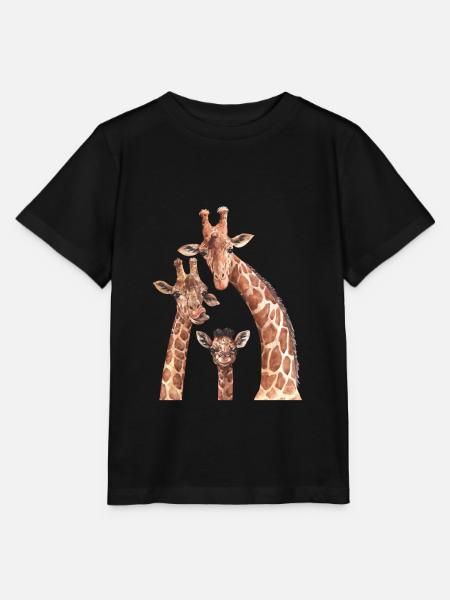 Lustige Giraffen Familie Safari Tier Spaß - Stanley/Stella Kinder T-Shirt MINI CREATOR - Schwarz