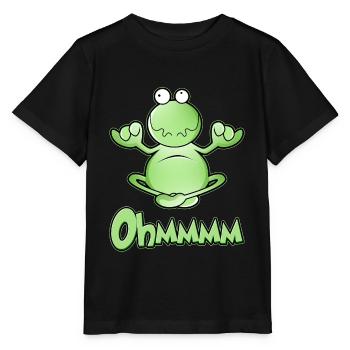 Ohmmm, yoga, grenouille méditante, jambes croisées - T-shirt bio MINI CREATOR Stanley/Stella Enfant - noir - Devant - Mikhail (115cm)