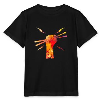 Motif de baguettes de batteur de batteur de batterie - T-shirt bio MINI CREATOR Stanley/Stella Enfant - noir - Devant - Mikhail (115cm)