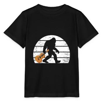 Bigfoot Musiker Sasquatch Akustik Gitarre - Stanley/Stella Kinder T-Shirt MINI CREATOR  - Schwarz - Vorne - Mikhail (115cm)