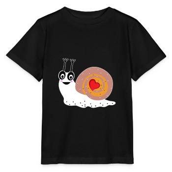 Snail Herz Nette und attraktive Geschenk - Stanley/Stella Kinder T-Shirt MINI CREATOR  - Schwarz - Vorne - Mikhail (115cm)