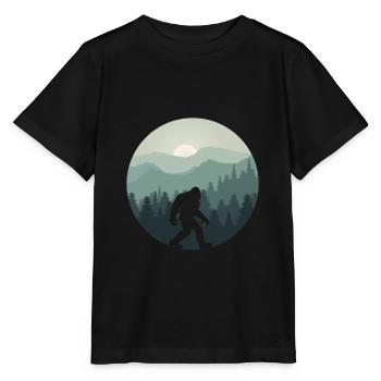 Bigfoot forêt de montagne Sasquatch fan - T-shirt bio MINI CREATOR Stanley/Stella Enfant - noir - Devant - Mikhail (115cm)