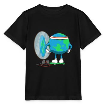 Lustige Diät Weltkugel Fitness Flache Erde - Stanley/Stella Kinder T-Shirt MINI CREATOR  - Schwarz - Vorne - Mikhail (115cm)