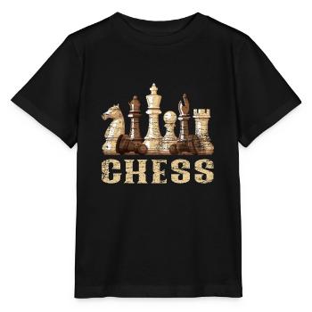 Chess board game - Stanley/Stella MINI CREATOR Kids’ T-Shirt - black - Front - Mikhail (115cm)