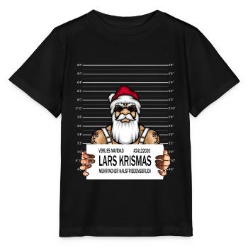 Bad Santa - böser Weihnachtsmann Mug Shot Tatoo - Stanley/Stella Kinder T-Shirt MINI CREATOR  - Schwarz - Vorne - Mikhail (115cm)