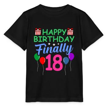 18th birthday - Stanley/Stella MINI CREATOR Kids’ T-Shirt - black - Front - Mikhail (115cm)