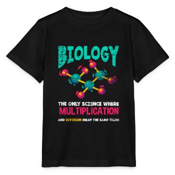 Biologie Multiplikation Spruch - Stanley/Stella Kinder T-Shirt MINI CREATOR  - Schwarz - Vorne - Mikhail (115cm)