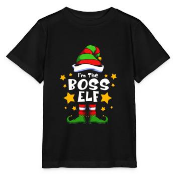 Elfe Elf Weihnachtsgeschenk Boss - Stanley/Stella Kinder T-Shirt MINI CREATOR  - Schwarz - Vorne - Mikhail (115cm)