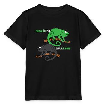 Chamäleon Chameleoff Eidechse Lustig Reptilien - Stanley/Stella Kinder T-Shirt MINI CREATOR  - Schwarz - Vorne - Mikhail (115cm)